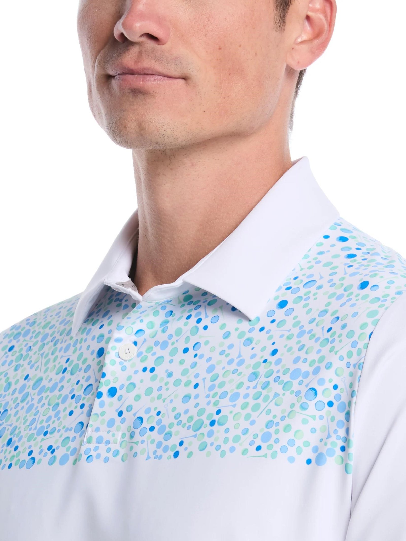 Callaway Driving Range Engineered Print męskie polo, białe
