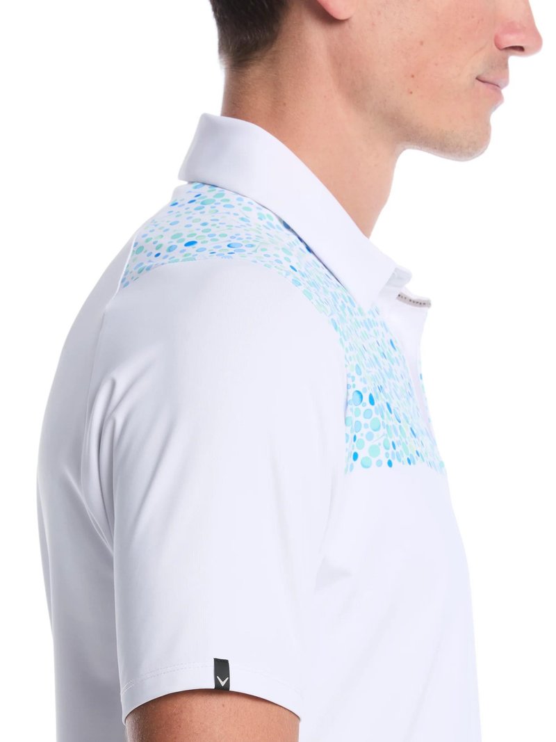 Callaway Driving Range Engineered Print męskie polo, białe