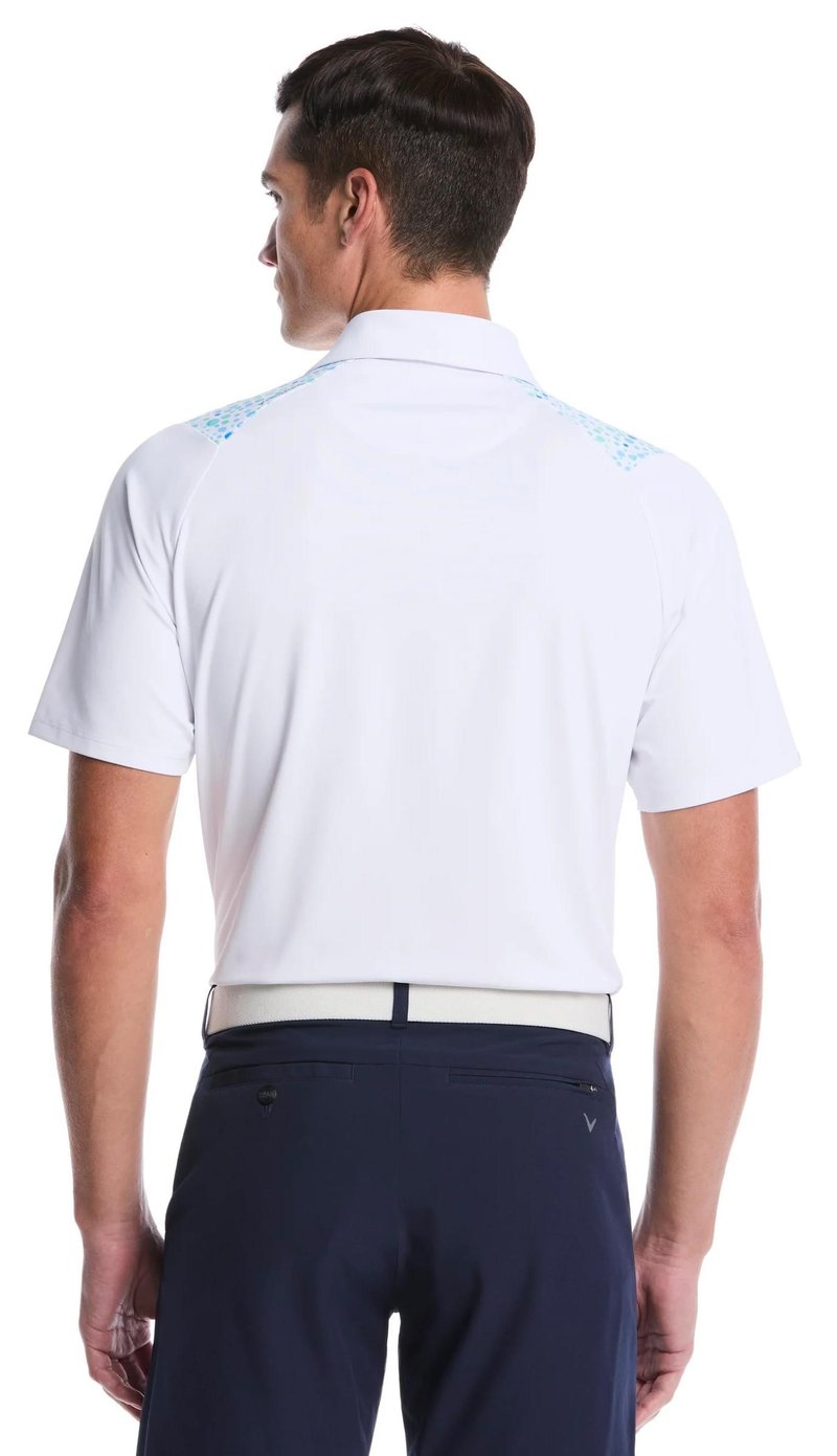 Callaway Driving Range Engineered Print męskie polo, białe