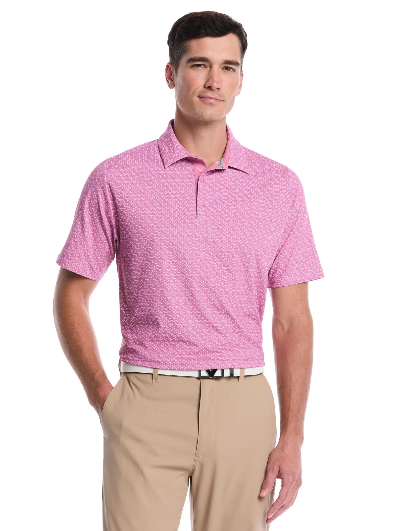 Callaway Timeless Chev męskie polo, rose bouquet