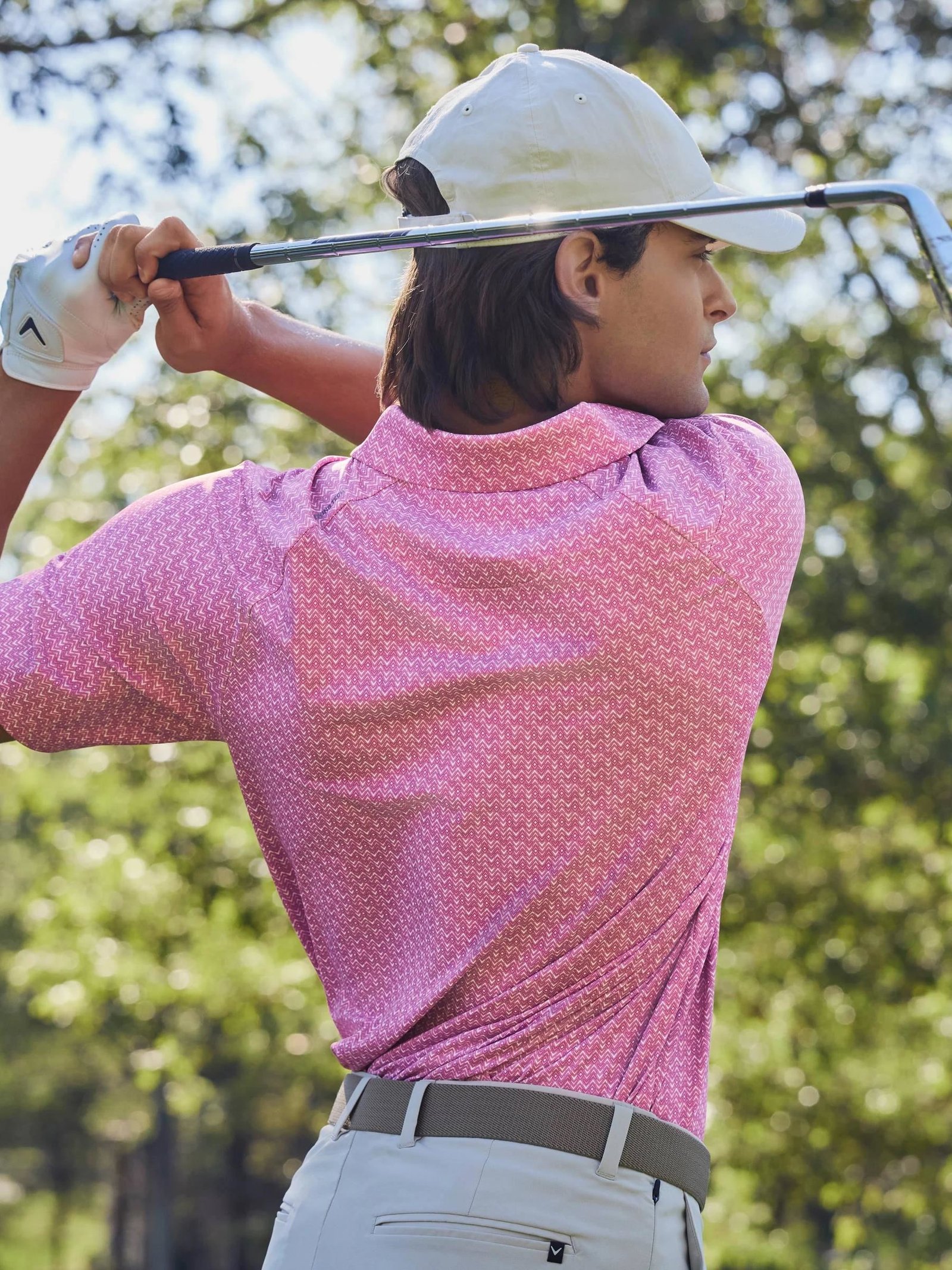 Callaway Timeless Chev męskie polo, rose bouquet