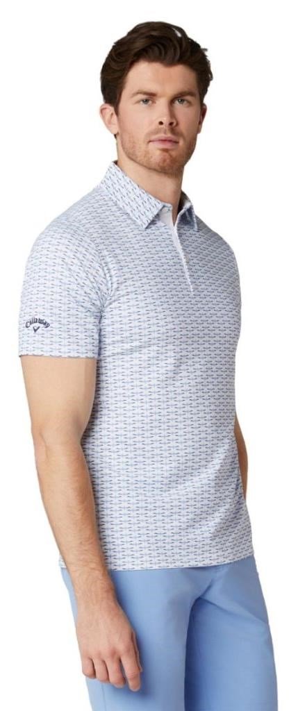 Callaway Albatross Geo Print męskie polo, bright white