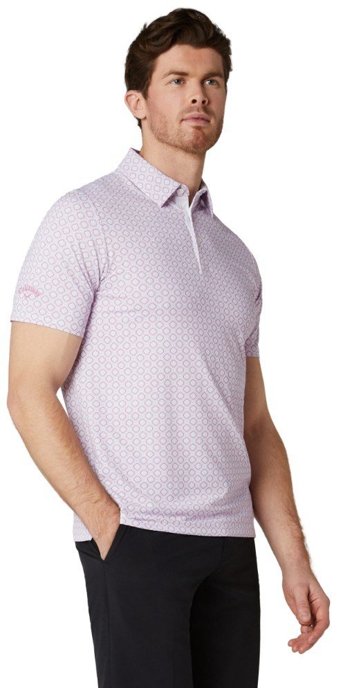 Callaway Club Print męskie polo, bright white