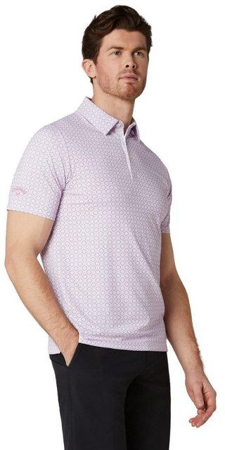 Callaway Club Print męskie polo, bright white