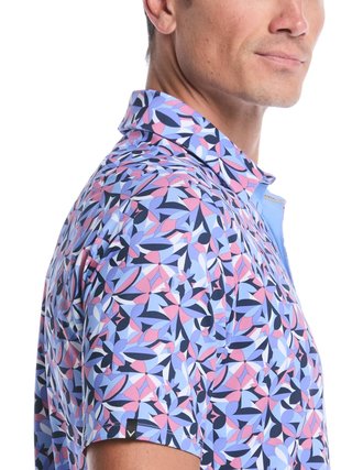 Callaway Dogwood Floral Geo męskie polo, vista blue