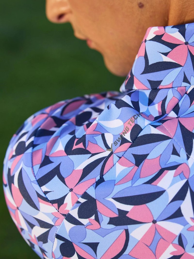 Callaway Dogwood Floral Geo męskie polo, vista blue