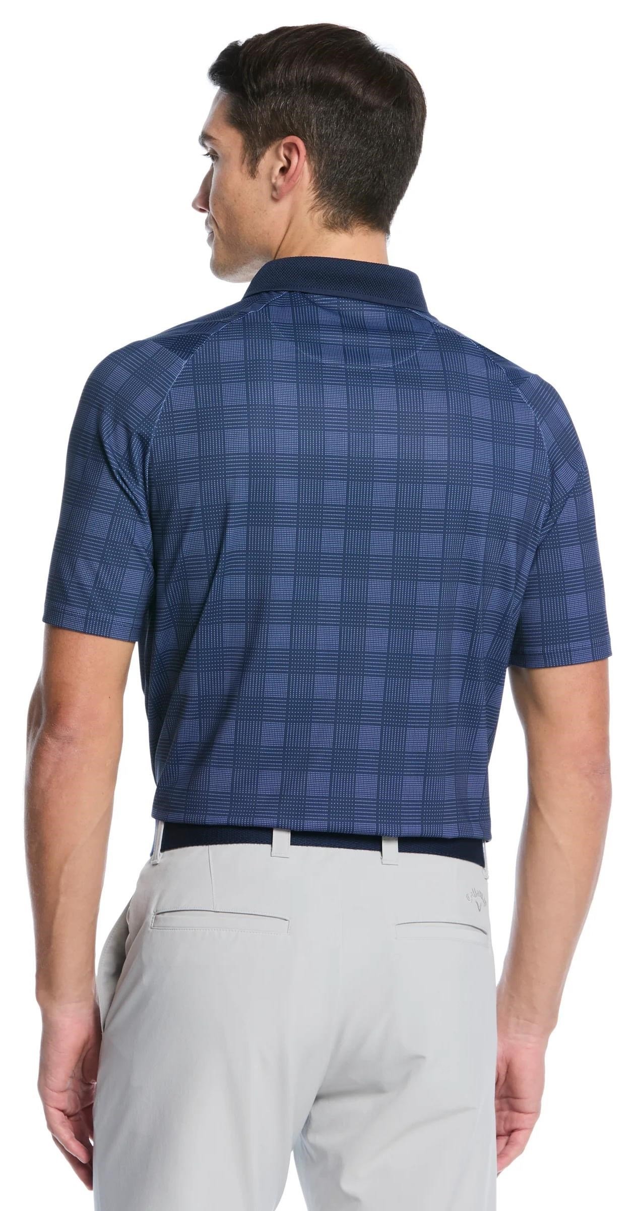 Callaway ChevPlaid Print męskie polo, granatowe
