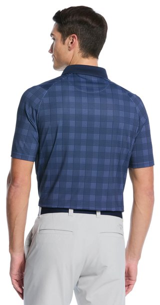 Callaway ChevPlaid Print męskie polo, granatowe