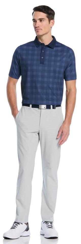 Callaway ChevPlaid Print męskie polo, granatowe