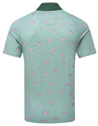Callaway Azalea Gingham Print męskie polo, galapagos green