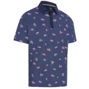 Callaway Azalea Gingham Print męskie polo, peacoat