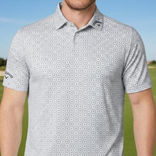 Callaway Foulard Printed męskie polo, bright white