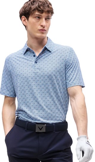 Callaway Foulard Printed męskie polo, peacoat