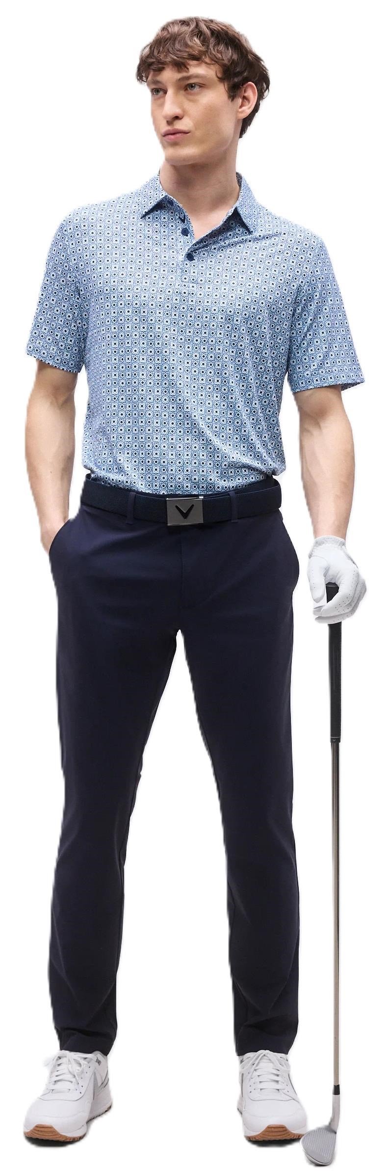 Callaway Foulard Printed męskie polo, peacoat