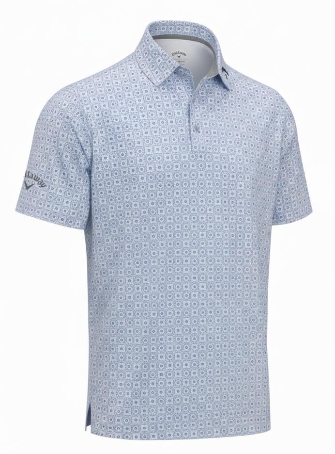 Callaway Foulard Printed męskie polo, vista blue