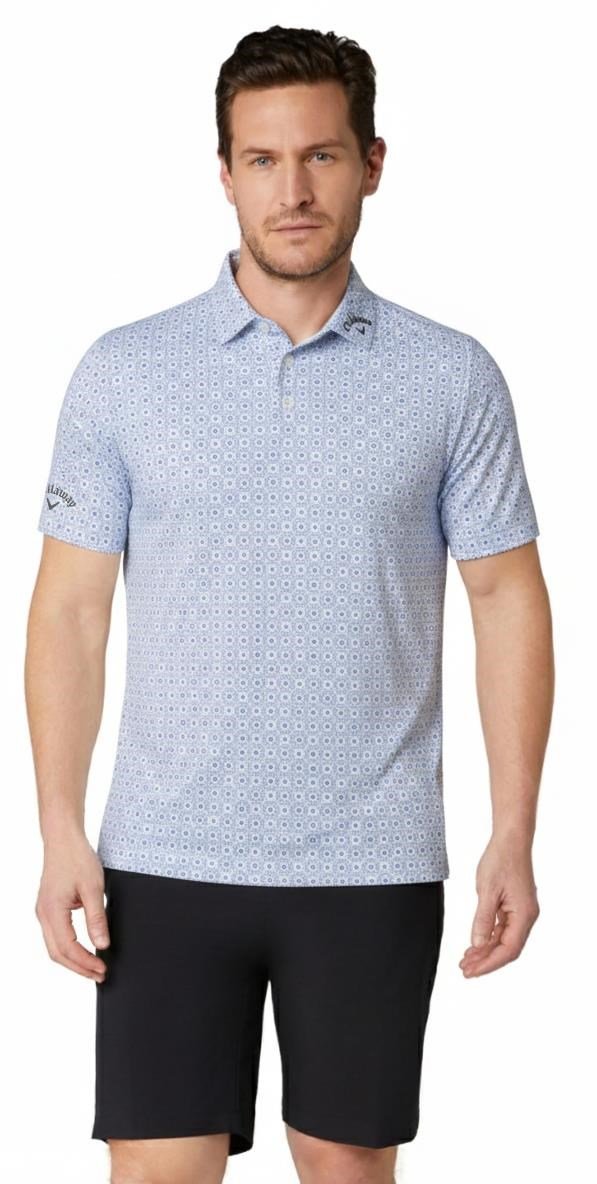 Callaway Foulard Printed męskie polo, vista blue
