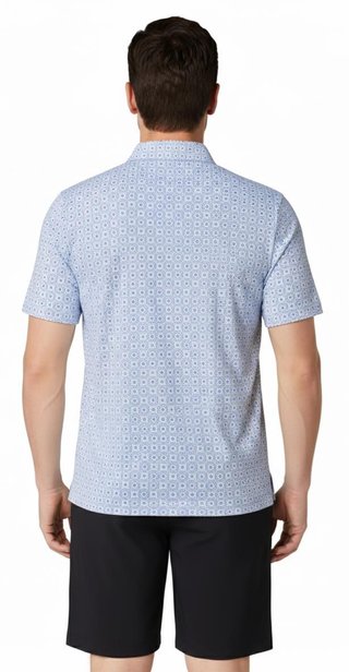 Callaway Foulard Printed męskie polo, vista blue
