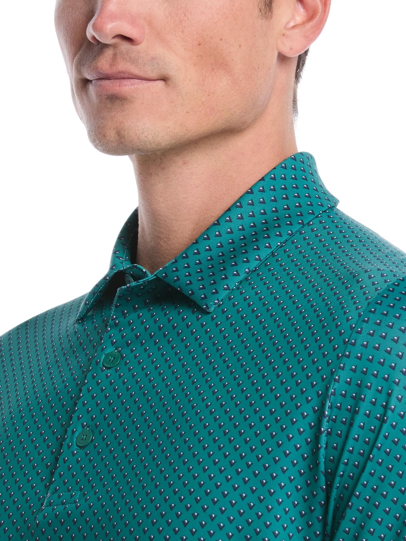 Callaway Trademark Golf Printed męskie polo, galapagos green