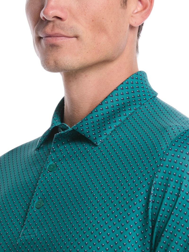 Callaway Trademark Golf Printed męskie polo, galapagos green