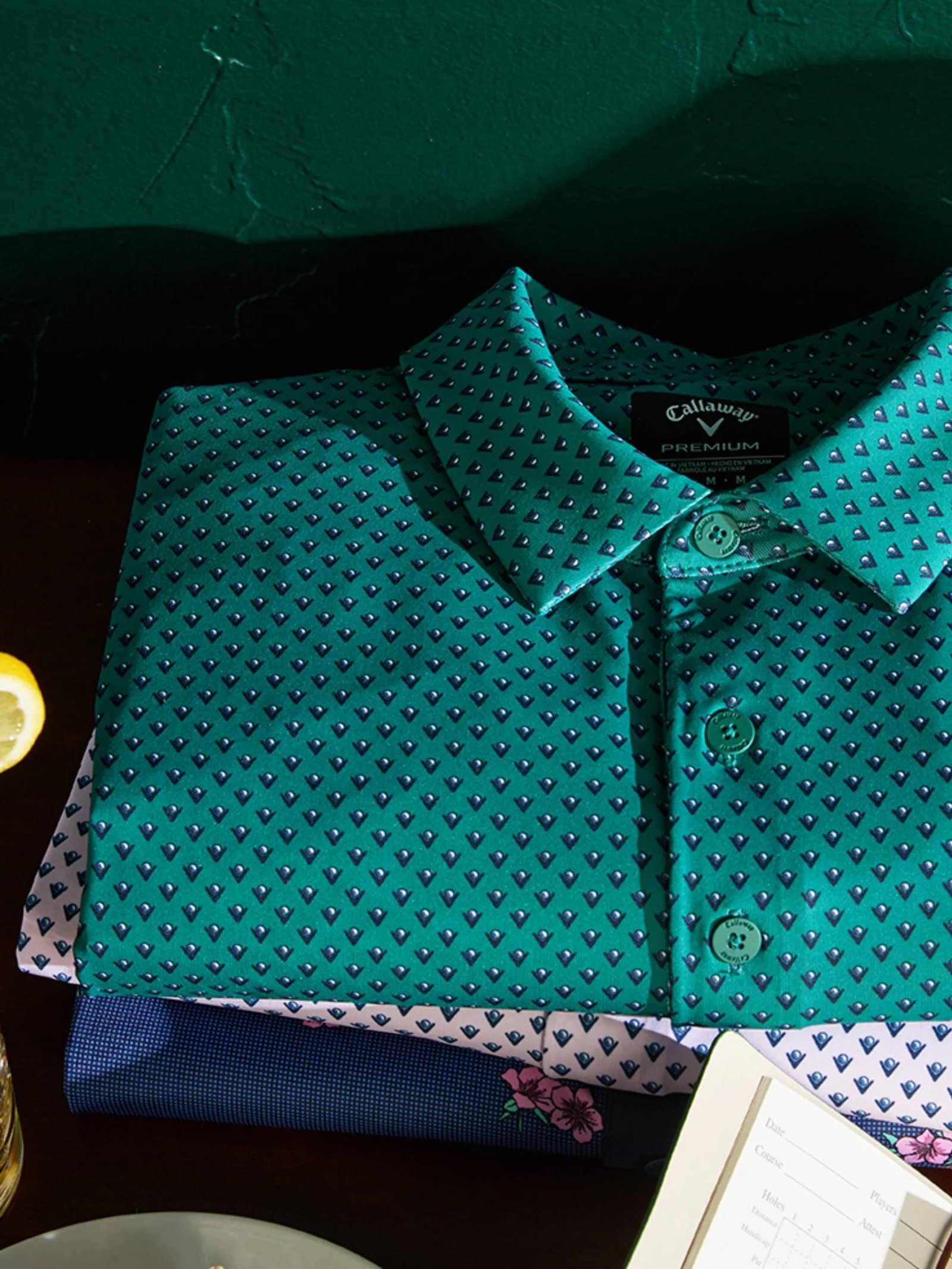 Callaway Trademark Golf Printed męskie polo, galapagos green