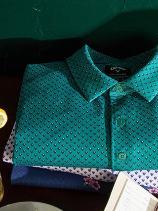 Callaway Trademark Golf Printed męskie polo, galapagos green