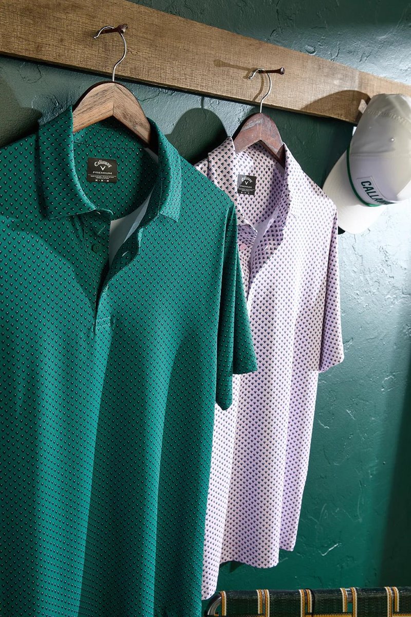 Callaway Trademark Golf Printed męskie polo, galapagos green