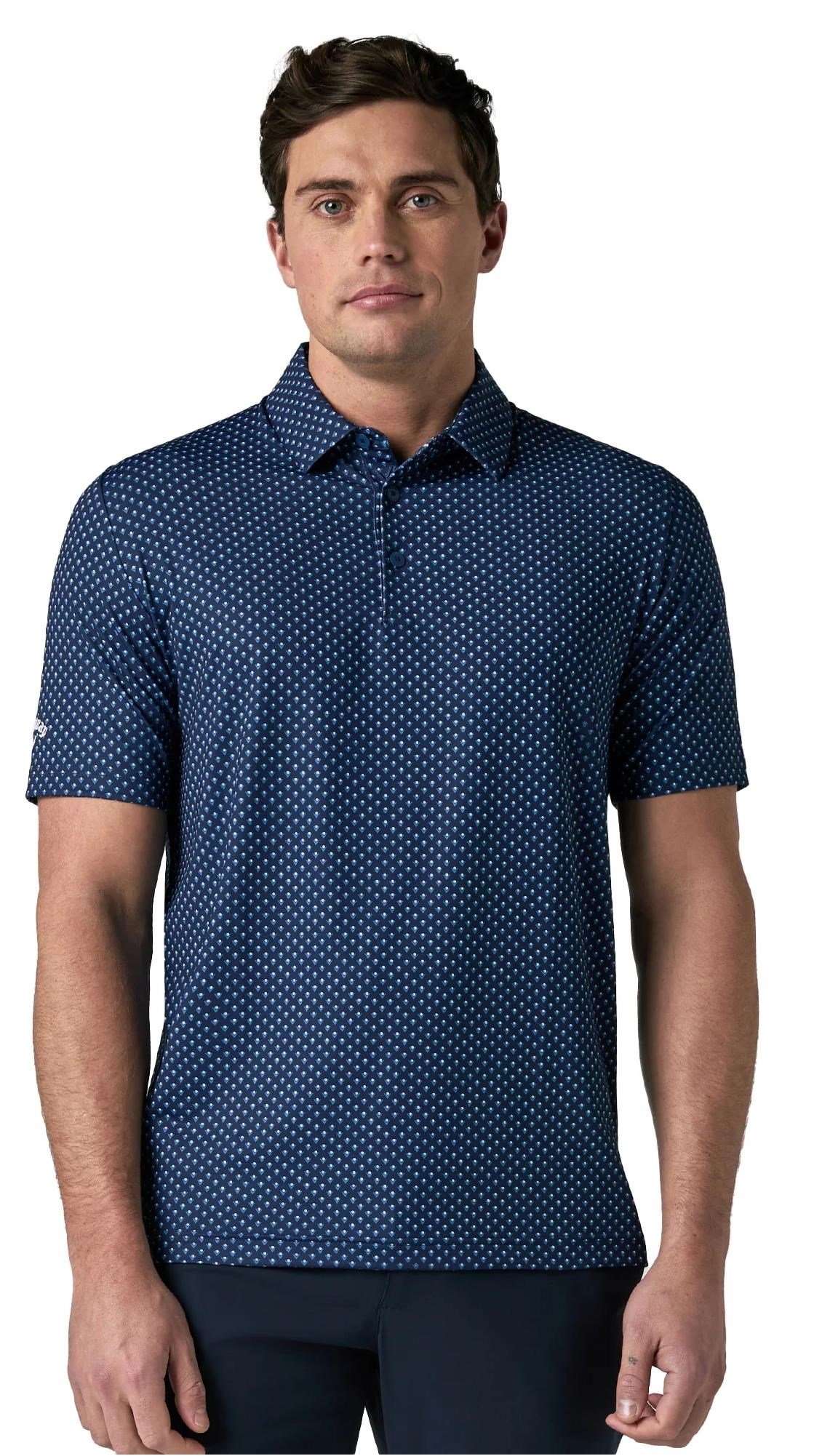 Callaway Trademark Golf Printed męskie polo, peacoat