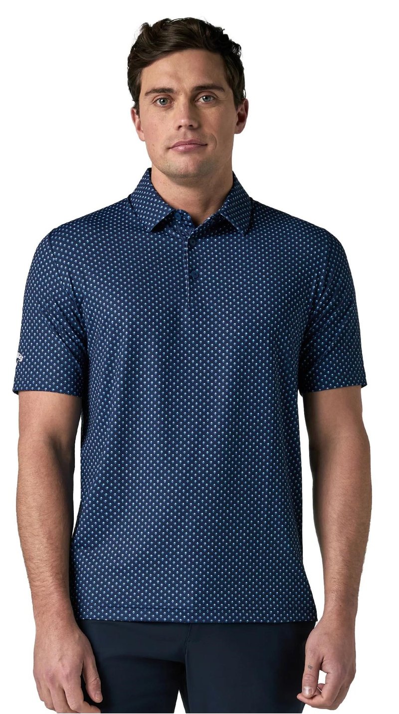Callaway Trademark Golf Printed męskie polo, peacoat