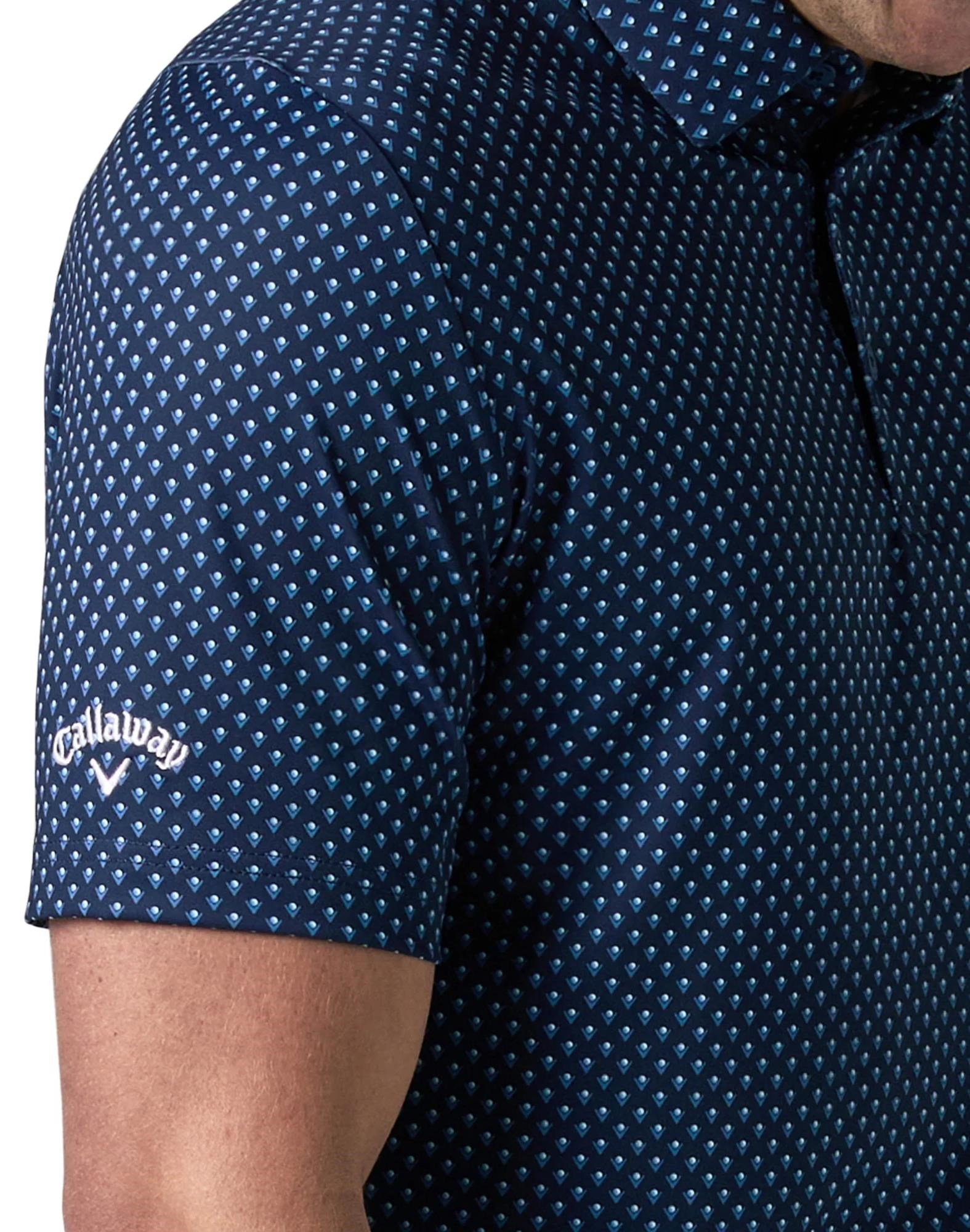 Callaway Trademark Golf Printed męskie polo, peacoat