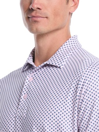 Callaway Trademark Golf Printed męskie polo, pink tulle