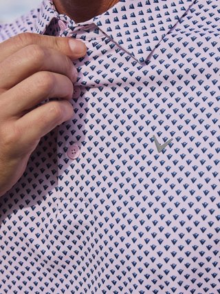 Callaway Trademark Golf Printed męskie polo, pink tulle