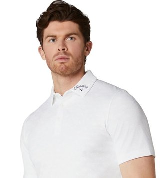Callaway Odyssey Ventilated Jacquard męskie polo, białe