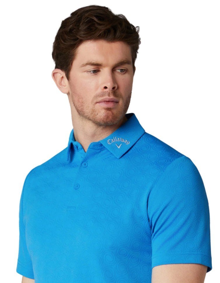 Callaway Odyssey Ventilated Jacquard męskie polo, brilliant blue