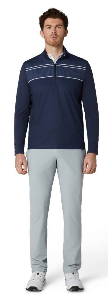 Callaway Blocked Printed Chev Textured męska bluza, granatowa