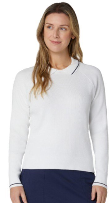 Callaway Collared damski sweter, biały