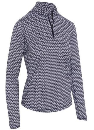 Callaway Scarf Geo Print Long Sleeve damskie polo, peacoat
