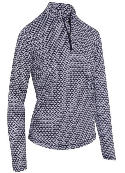 Callaway Scarf Geo Print Long Sleeve damskie polo, peacoat
