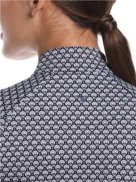 Callaway Scarf Geo Print Long Sleeve damskie polo, peacoat