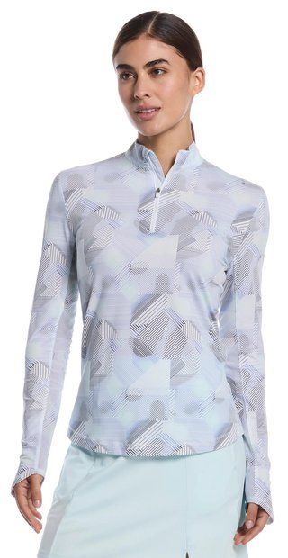 Callaway Active Geo Printed long sleeve damskie polo, brilliant white