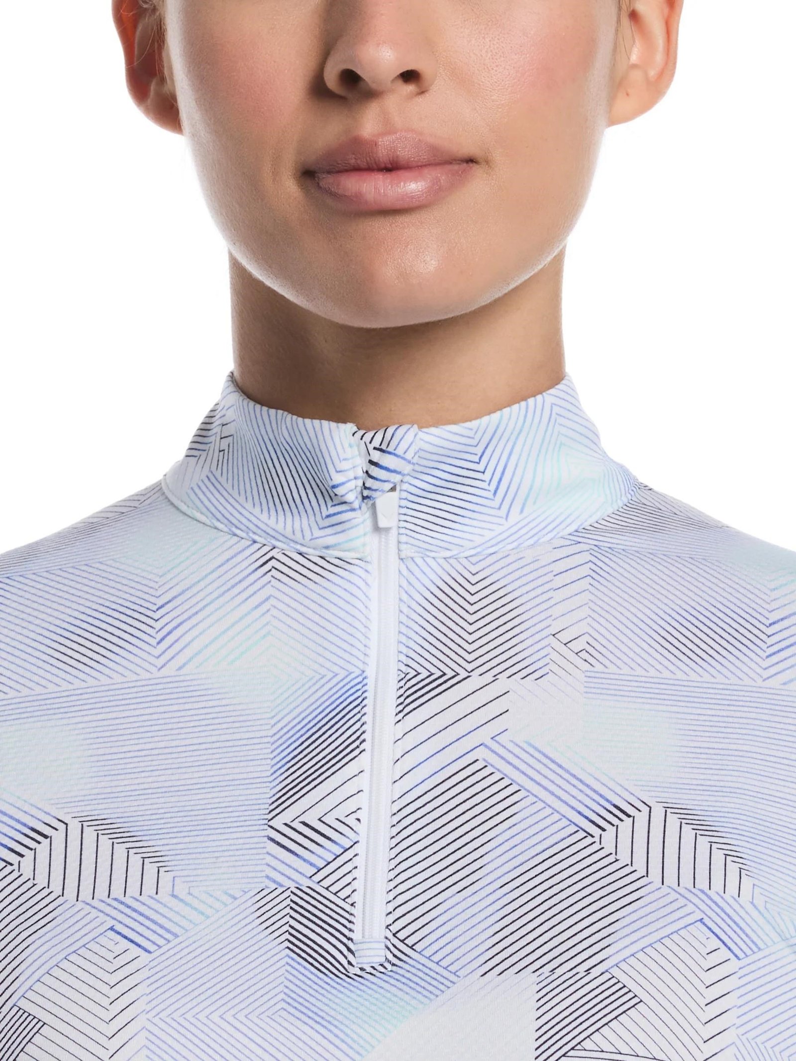 Callaway Active Geo Printed long sleeve damskie polo, brilliant white