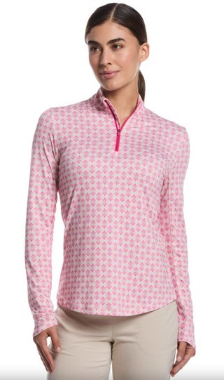 Callaway Deco Geo Printed damska bluza, fuchsia purple