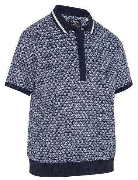Callaway Scarf Geo Printed damskie polo, granatowe