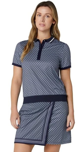 Callaway Scarf Geo Printed damskie polo, granatowe