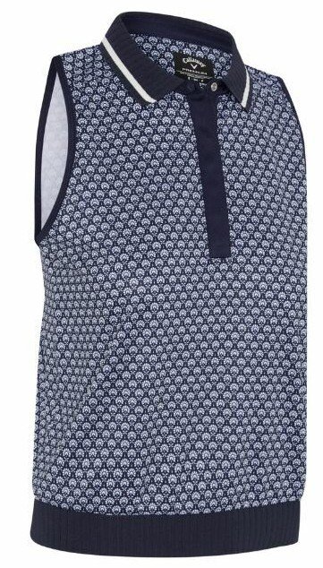 Callaway Scarf Geo Printed Sleeveless damskie polo, peacoat
