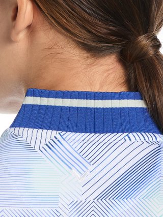 Callaway Sleeveless Rib Collar 1/4 ZIP Print damskie polo, bright white