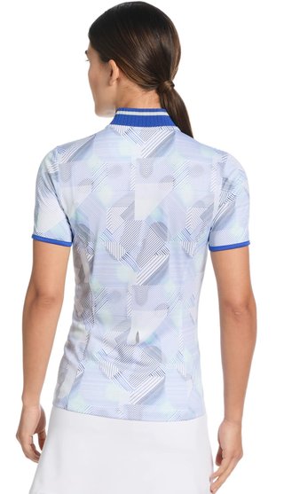 Callaway Sleeveless Rib Collar 1/4 ZIP Print damskie polo, bright white