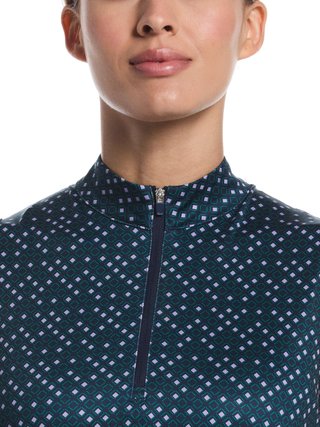 Callaway Sleeveless Framing Geo Print 1/4-Zip damskie polo, peacoat
