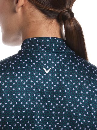 Callaway Sleeveless Framing Geo Print 1/4-Zip damskie polo, peacoat