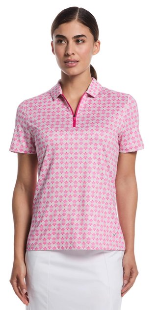 Callaway Deco Geo Print Mesh damskie polo, fuchsia purple