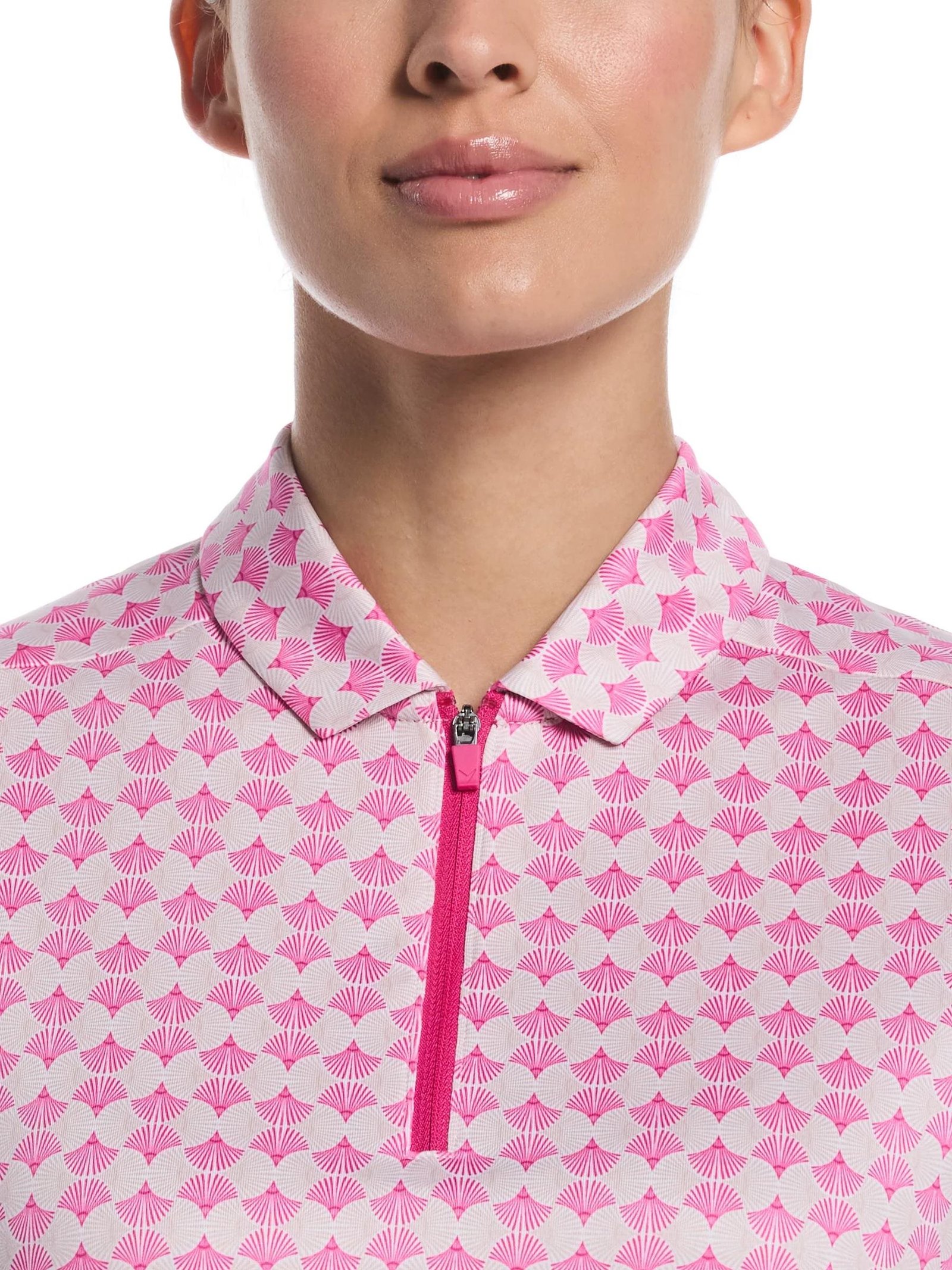 Callaway Deco Geo Print Sleeveless damskie polo, fuchsia purple